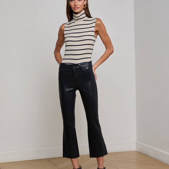 L'AGENCE Kendra Coated Cropped Flare Jean